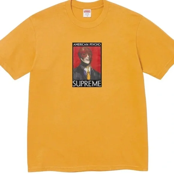 Size L - Supreme American Psycho T-Shirt Mustard Yellow [FW23] - Picture 2 of 4